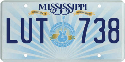 MS license plate LUT738