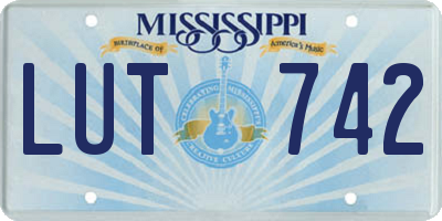 MS license plate LUT742