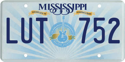 MS license plate LUT752