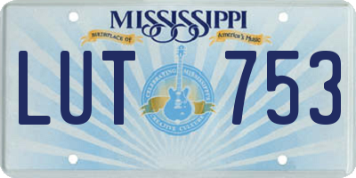 MS license plate LUT753