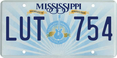 MS license plate LUT754