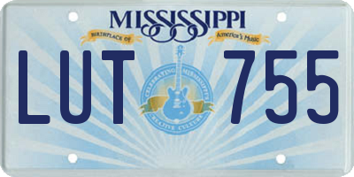 MS license plate LUT755