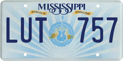 MS license plate LUT757