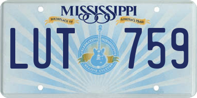 MS license plate LUT759