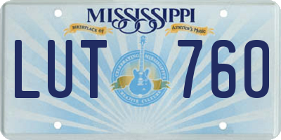 MS license plate LUT760