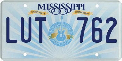 MS license plate LUT762