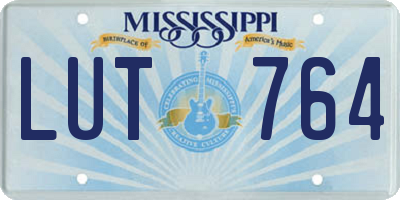 MS license plate LUT764