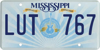 MS license plate LUT767