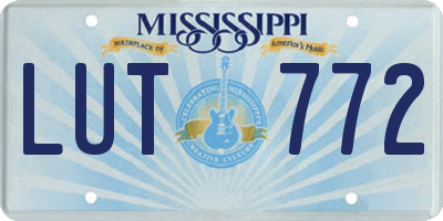 MS license plate LUT772