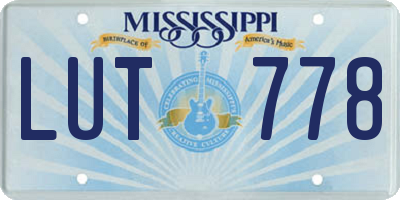 MS license plate LUT778