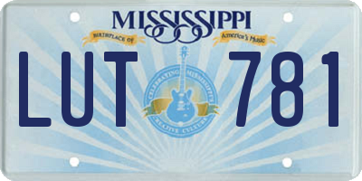 MS license plate LUT781