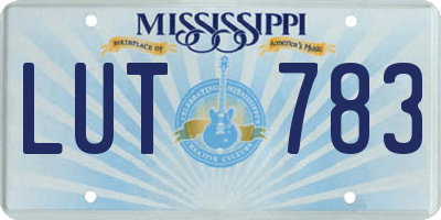 MS license plate LUT783