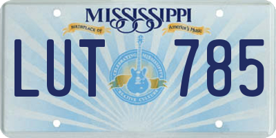 MS license plate LUT785