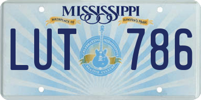 MS license plate LUT786