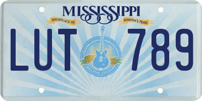 MS license plate LUT789