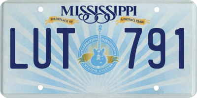 MS license plate LUT791