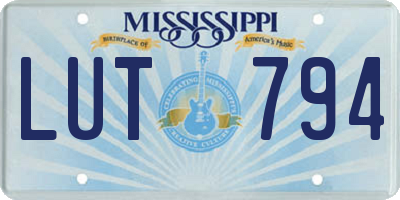 MS license plate LUT794