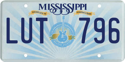 MS license plate LUT796