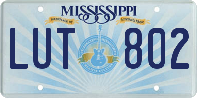 MS license plate LUT802