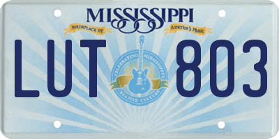 MS license plate LUT803