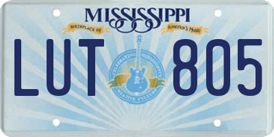 MS license plate LUT805