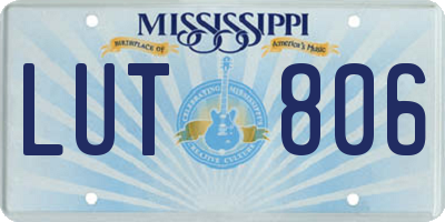 MS license plate LUT806