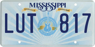 MS license plate LUT817