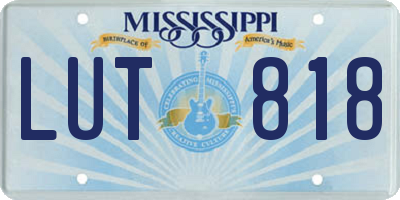 MS license plate LUT818