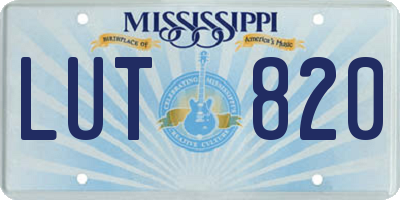 MS license plate LUT820