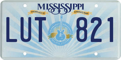 MS license plate LUT821