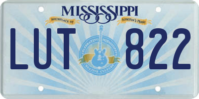 MS license plate LUT822