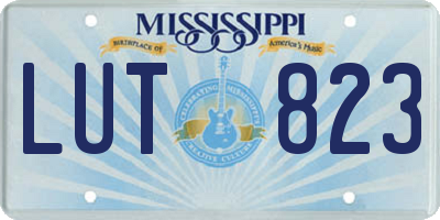 MS license plate LUT823