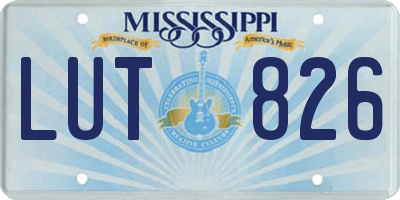 MS license plate LUT826