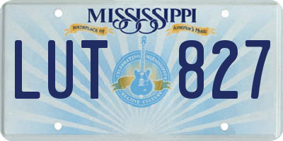 MS license plate LUT827