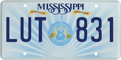MS license plate LUT831