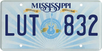 MS license plate LUT832