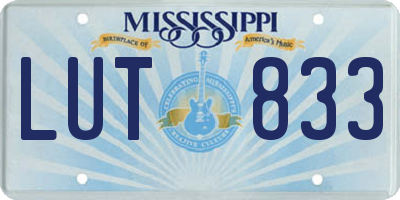 MS license plate LUT833