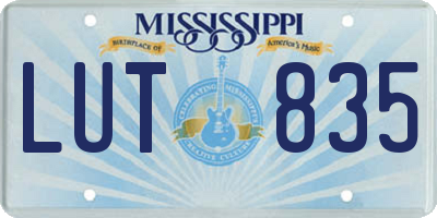 MS license plate LUT835
