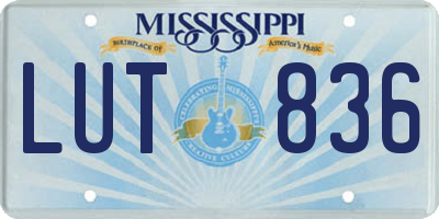 MS license plate LUT836