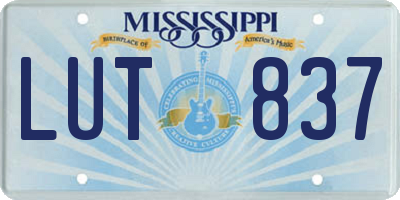 MS license plate LUT837