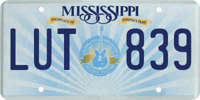 MS license plate LUT839