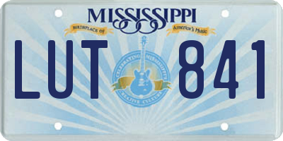 MS license plate LUT841