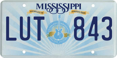 MS license plate LUT843