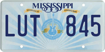 MS license plate LUT845
