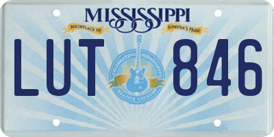 MS license plate LUT846