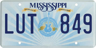 MS license plate LUT849
