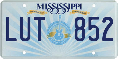 MS license plate LUT852