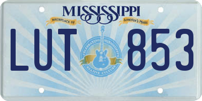 MS license plate LUT853