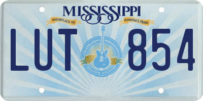 MS license plate LUT854