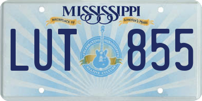 MS license plate LUT855